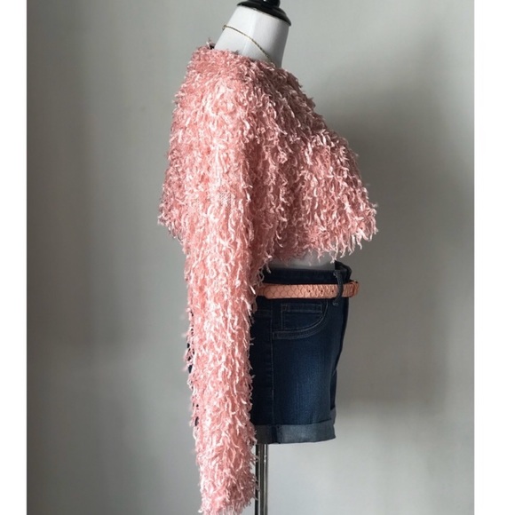 Shaggy crop Pink sweater - Picture 3 of 6